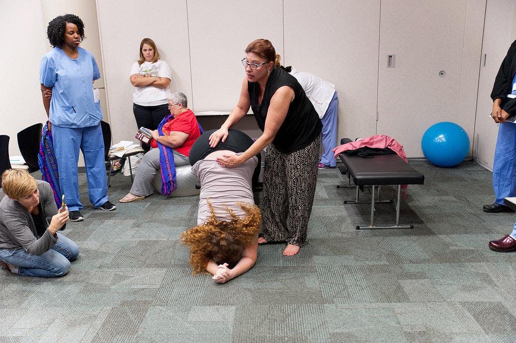 Bloomington, IL - Spinning Babies® Workshop w/ Tammy Ryan - August 11, 2018 Spinning Babies Join International birth worker, Speaker & Spinning Babies Approved Trainer Tammy Ryan for a Spinning Babies Workshop!
Hosted by Shannon Bacus
Understand the role of muscles and ligaments in preparation and progress in childbirth. Effects of posterior, solutions for transverse lie, and labor patterns when baby needs to rotate in the pelvis. Reduce unnecessary cesareans due to lack of progress in labor. Charge your practice with the new paradigm in childbirth by identifying where the baby is so you can:
*Align the uterus so baby can curl and enter the pelvis as a small, compact – and more active participant.
*Release tight ligaments or muscles which may pull or twist may relieve pelvic pain now or discomfort during birth.
*Open the pelvis to let baby move down during the birth process
Workshop is open to :
Childbirth Educators
Doulas
Midwives
Labor & Delivery Nurses
Physicians
Any practitioner working with pregnant/ laboring moms (Body Workers)
CEU’s:
This workshop has been approved for 7 advanced Doula Training contact hours, 7 contact hours.
Cost:
$175 USD until July 30th, then $200 USD Regular price. Cash at the door $225.
Details:
Please bring a pillow. If you have a yoga mat and/or a rebozo please bring those also.
We will work in pairs so if you don’t have the above we will put you with someone who does.
Babies in arms welcome.
Cancellation Policy:
100% if you miss for a birth, if I am contacted by 7am the day of the workshop
Email Approved Trainer Tammy Ryan at ServantHands123@aol.com