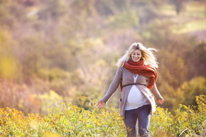 pregnant woman walking